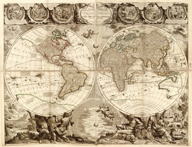 Globe in 1708 - World 1798