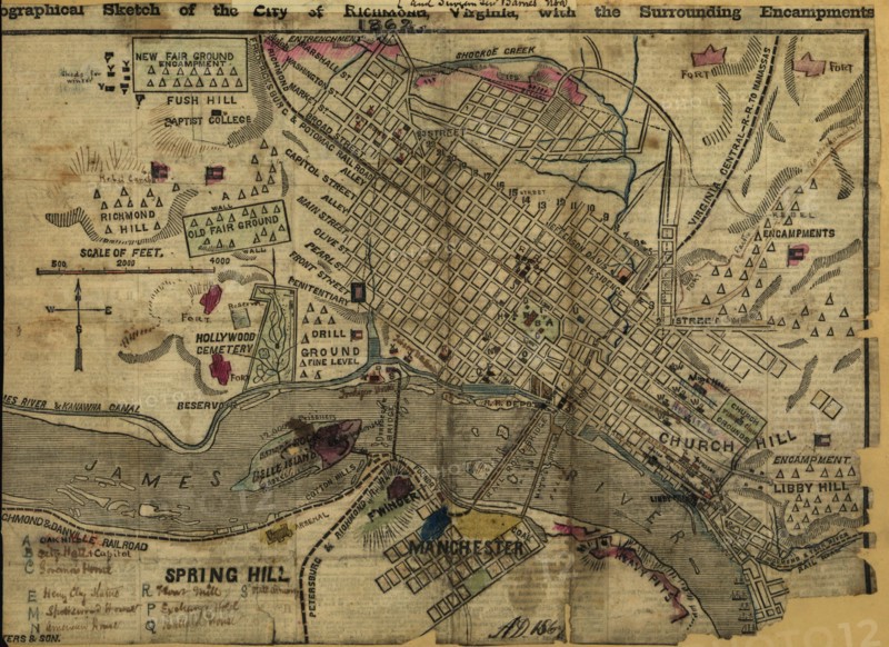 Richmond, Virginia Confederate Encampments 1862
