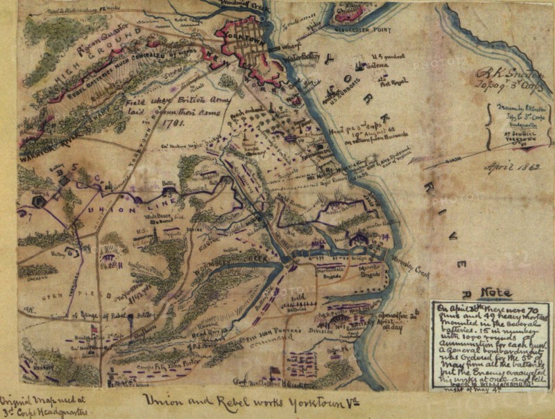 Union and Rebel works Yorktown, Va. 1862