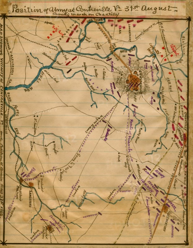 Position of army at Centreville Va.