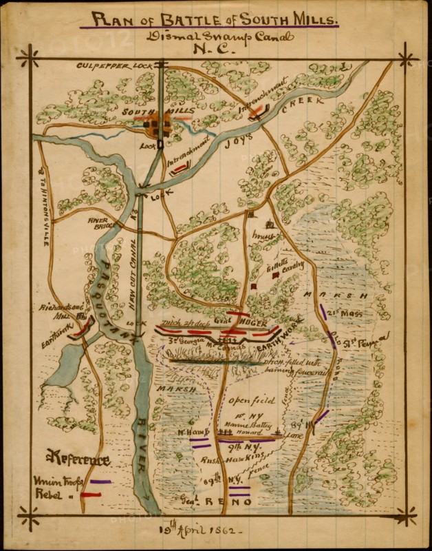 Battle of South Mills. Dismal Swamp Canal, N.C. 1862