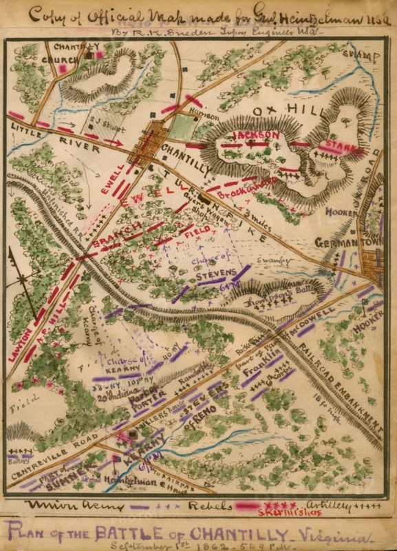 Battle of Chantilly, Virginia : September 1st 1862 5 to 9 p.m. 1862