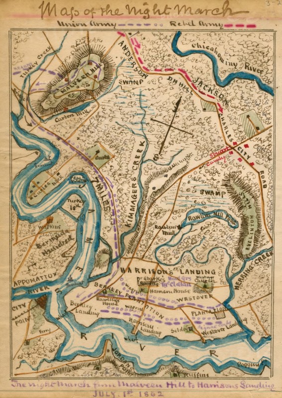 Night march from Malvern Hill to Harrison's Landing. 1862