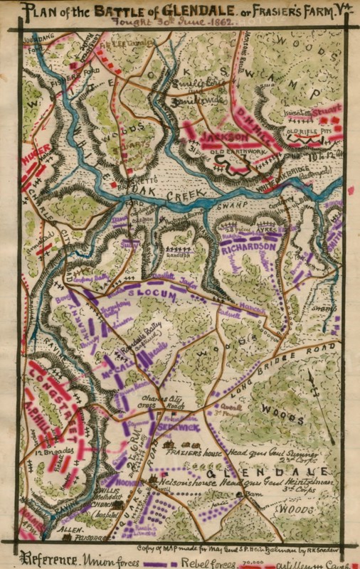 Battle of Glendale or Frasier's Farm Va. Fought 30th June 1862. 1862