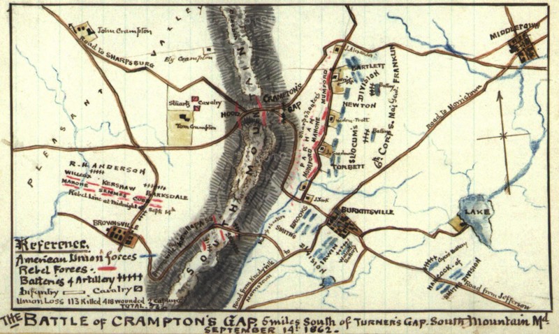 Battle of Crampton's Gap : 5 miles south of Turner's Gap, South Mountain, Md.  1862