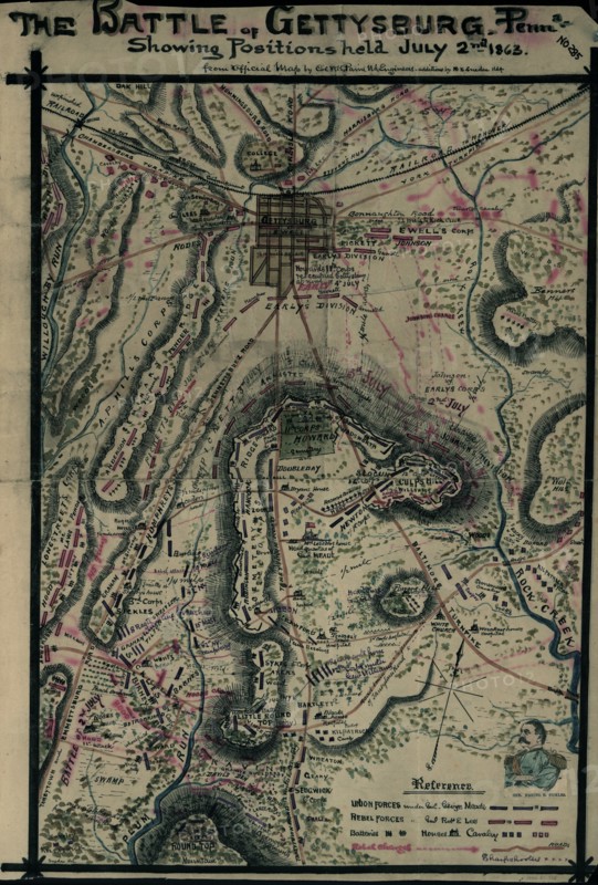 Battle of Gettysburg Penna.. Showing positions held July 2nd, 1863. 1863