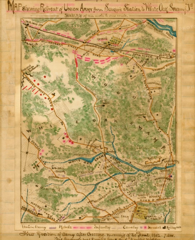 Retreat of Union Army from Savage's Station to White Oak Swamp, Va. :  1862