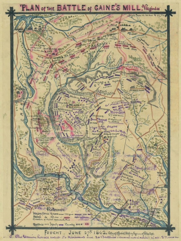 Battle of Gainer's Mill, Virginia fought June 27th, 1862. 1862