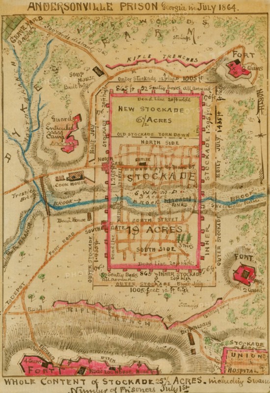 Andersonville Prison, Georgia in July 1864.. 1864