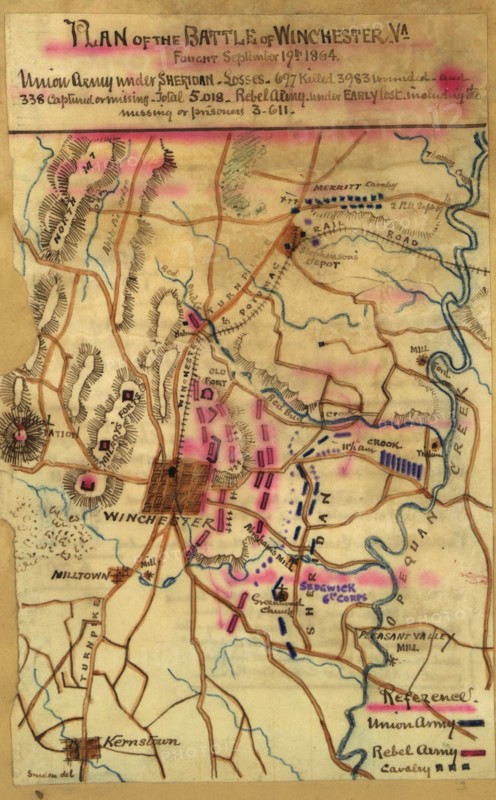 Battle of Winchester, Va. Fought September 19th, 1864. 1864