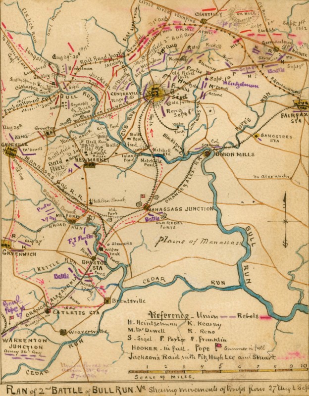 2nd battle of Bull Run, Va. : Showing movements of troops from 27 Aug. to Sept. 1. 1863