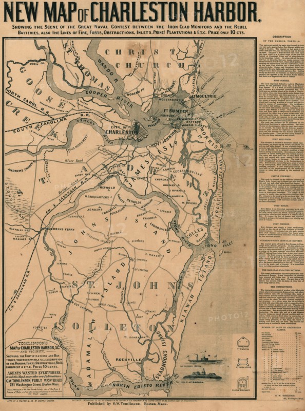 Charleston Harbor -Battle of the Iron Clads 1863