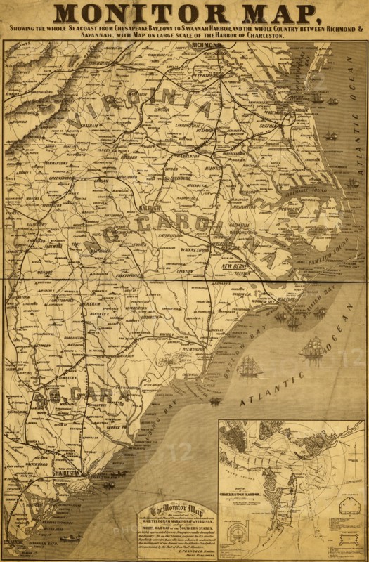 Eastern Seaboard in 1863 1863