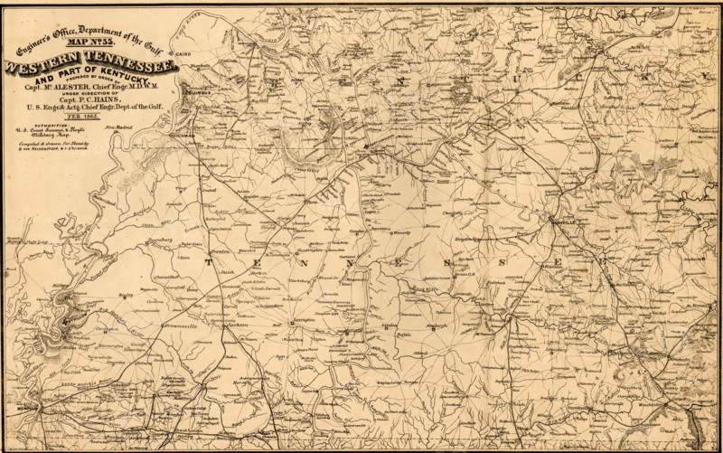 Western Tennessee & Part of Kentucky - 1865 1865