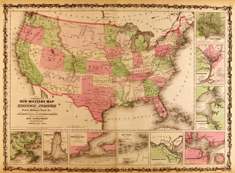 Military Map of the United states - 1863 1863