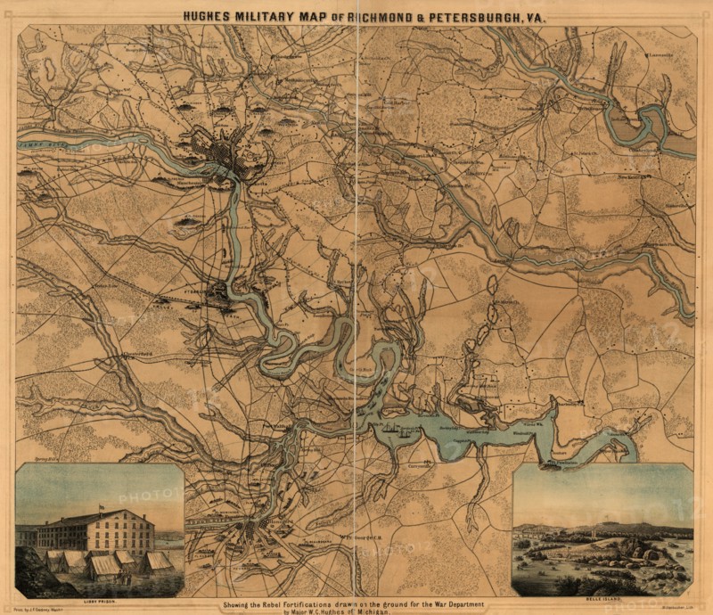Richmond & Petersburg, Va. Showing the Rebel fortifications - 1864 1864