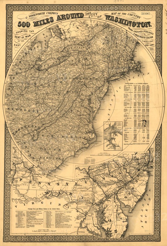 500 Miles Around Washington, DC  1861
