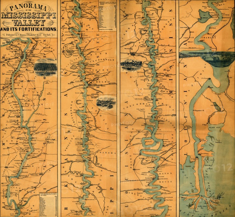 Panorama of the Mississippi Valley : and its fortifications - 1863 1863