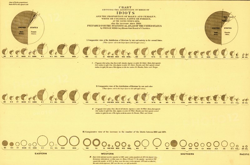 Idiots amongst Male, Female, White & Colored, native & Foreign - 1870 1870