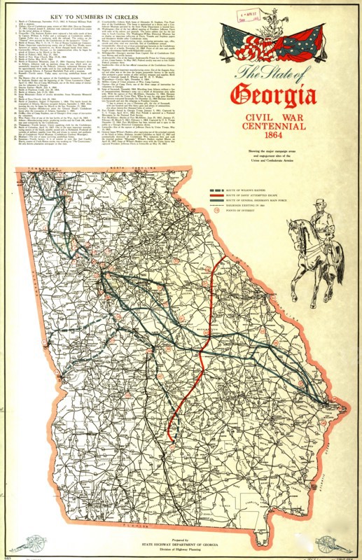 State of Georgia Civil War Centennial - 1864-1964 1864-1964