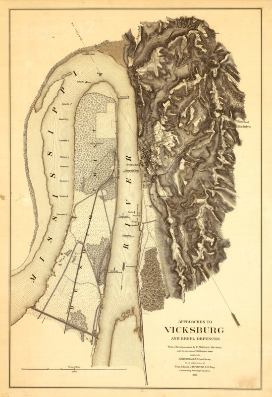 Approaches to Vicksburg & Rebel Defenses 1863