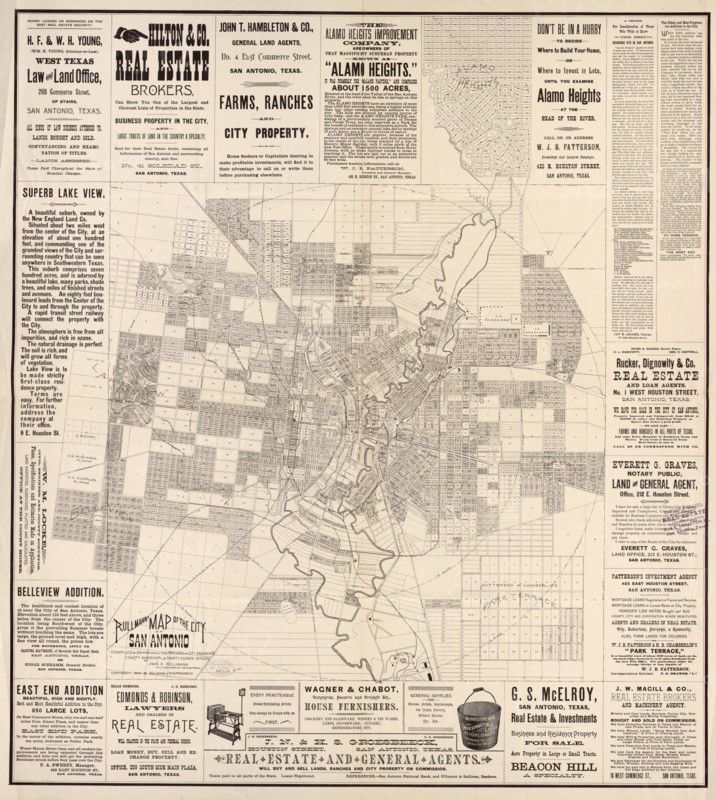 San Antonio City Map -1890 1890