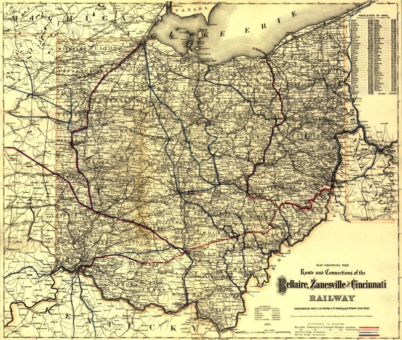 Bellaire, Zanesville and Cincinnati Railway - 1883 1883