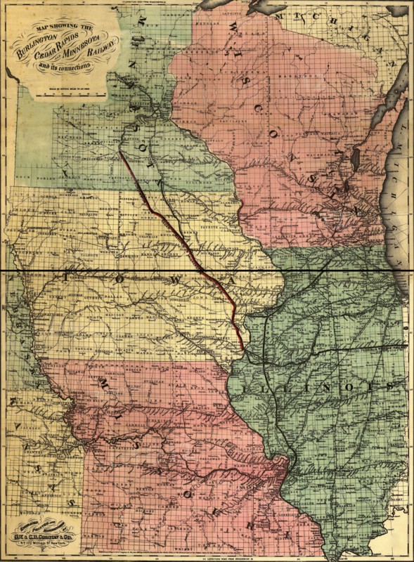 Burlington Cedar Rapids and Minnesota Railway - 1868 1868