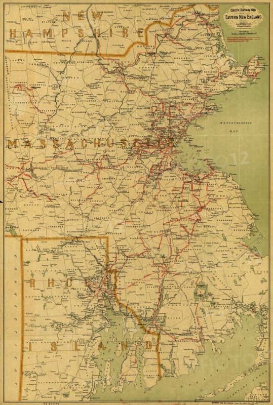 Electric railway map of eastern New England. 1898