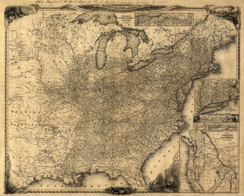Travelers Map of the United States - 1846 1846