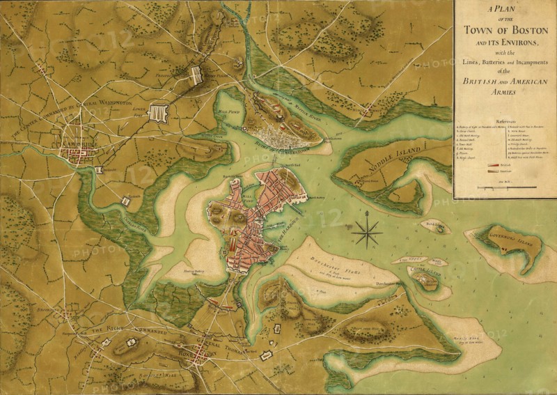 Boston under Siege from the British - 1776