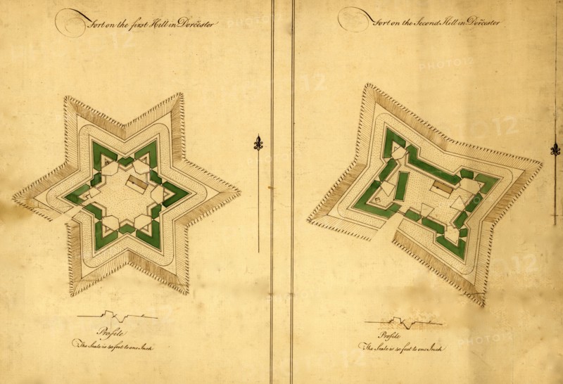 Forts on Dorchester Point, Boston - 1776