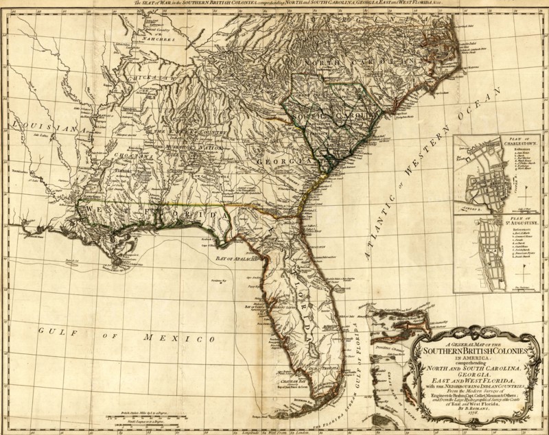British Colonies in the Southern US - 1776