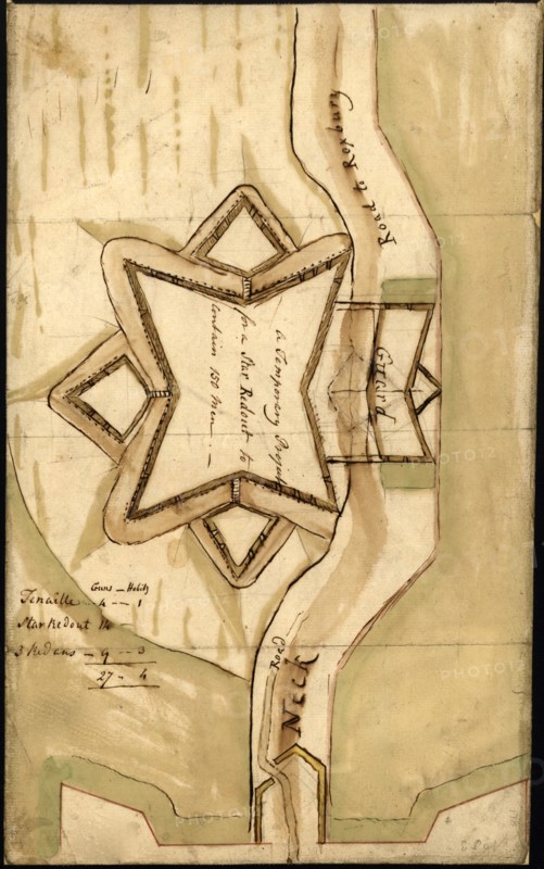 Boston Defenses Star Redoubt - 1779 1778
