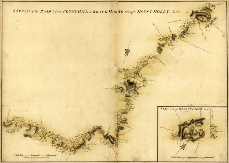 Haddonfield, Mount Holly from Pennyhill to the Black Horse Pike - 1778