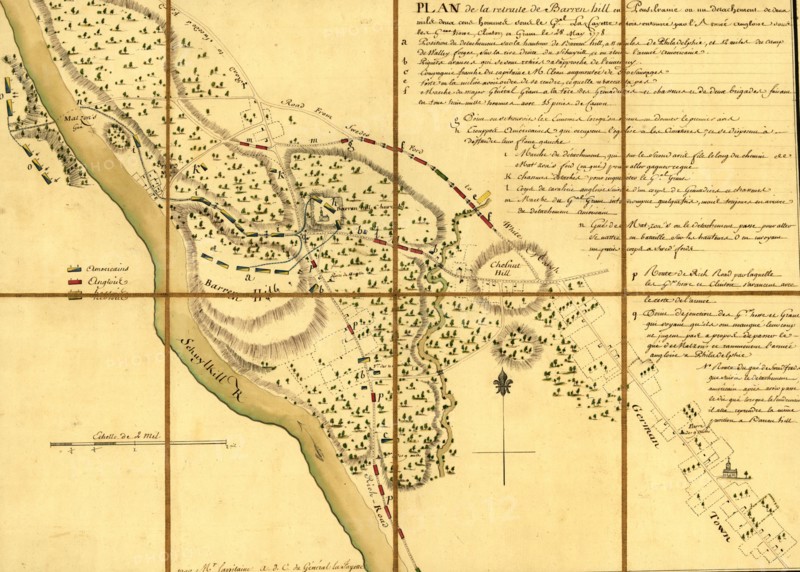 Lafayette Retreat before General Howe at Barren Hill, Pennsylvania - 1778