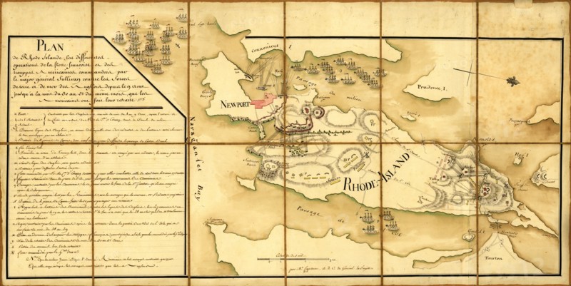 French Fleet & Colonial Troops under General Sullivan in Rhode Island - 1778