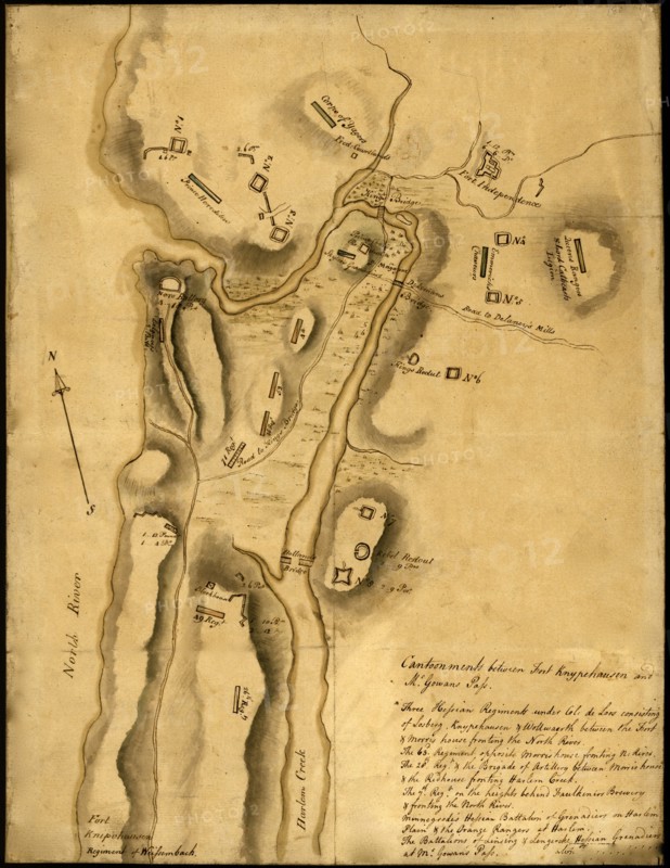 British Troops on Fort Washington, Manhattan Island - 1778