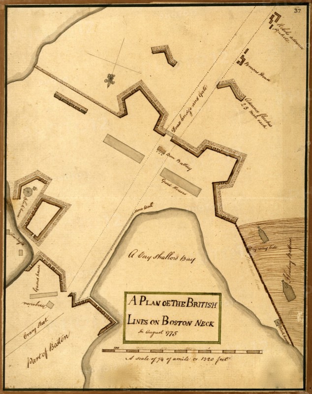 British Lines on Boston Neck - Bunker Hill - 1775 1775