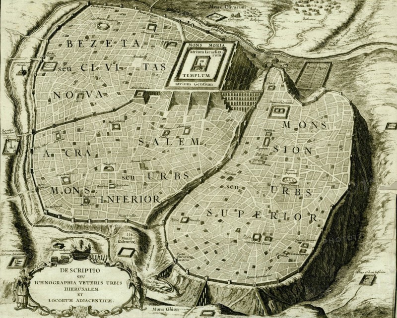 Antique Map of Jerusalem