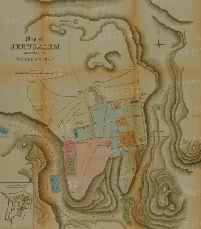 Semi-Antique Map of Jerusalem