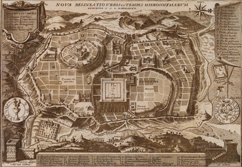 Antique Map of Jerusalem