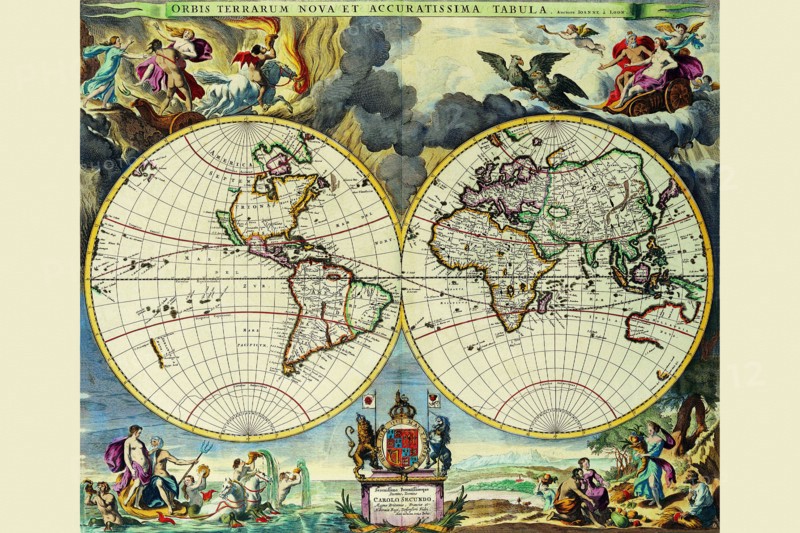Stereographic Map of the World 1680
