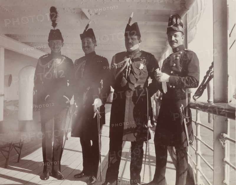 British officers aboard the S.S. Balmoral Castle