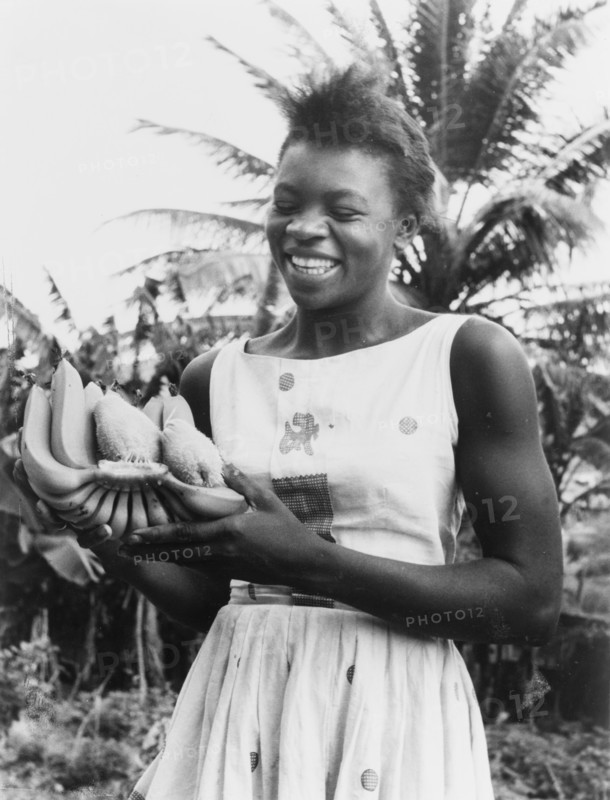 Antiguan woman with bananas