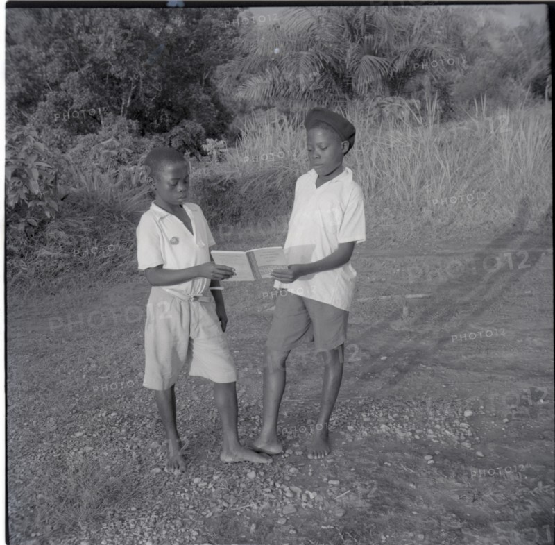 Two boys reading
