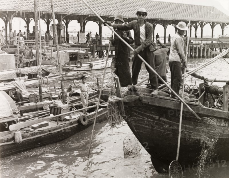 Fishing in a Hong Kong harbour