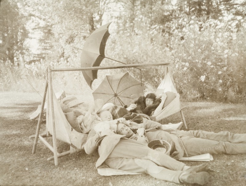 Winthrop relaxing with friends