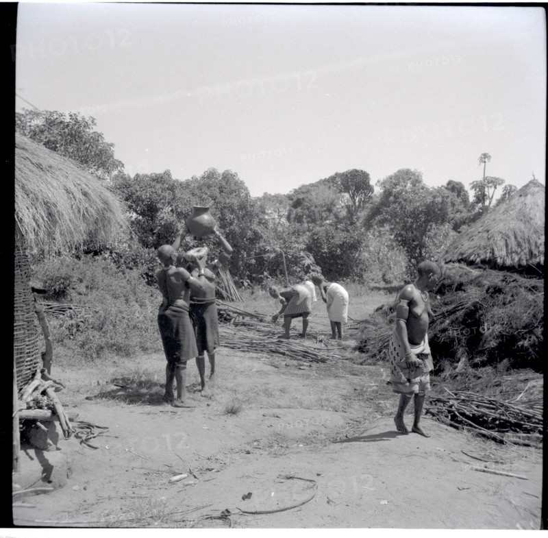 Women collecting sticks