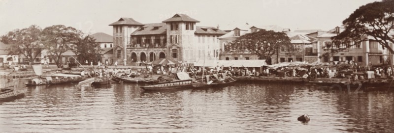 Waterfront at Lagos showing the Elder Dempster building